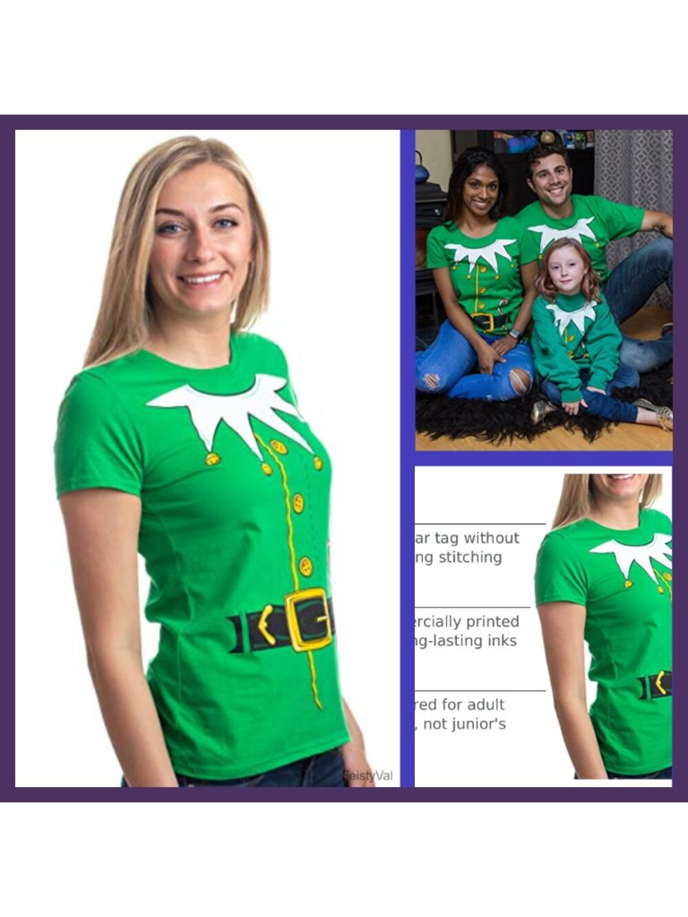 Women's Holiday Costume Graphic Tee Crew Neck Short Sleeve T-Shirt